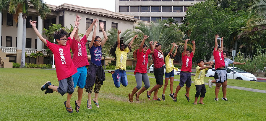 Hawaii Case Study Kids Jumping in the Air.